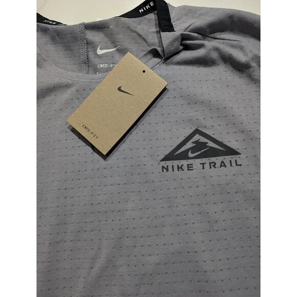 Nike Trail Solar Chase Dri-FIT Short-Sleeve Running Shirt DV9305-078 Mens Medium - Picture 5 of 8